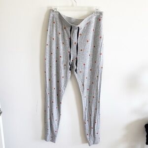 Cynthia Rowley pumpkin fall Halloween gray lounge sleep PJ pants size Large